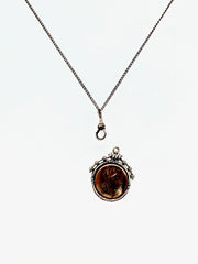 Peggy Tiger's Eye Intaglio Necklace - Stone Cooper