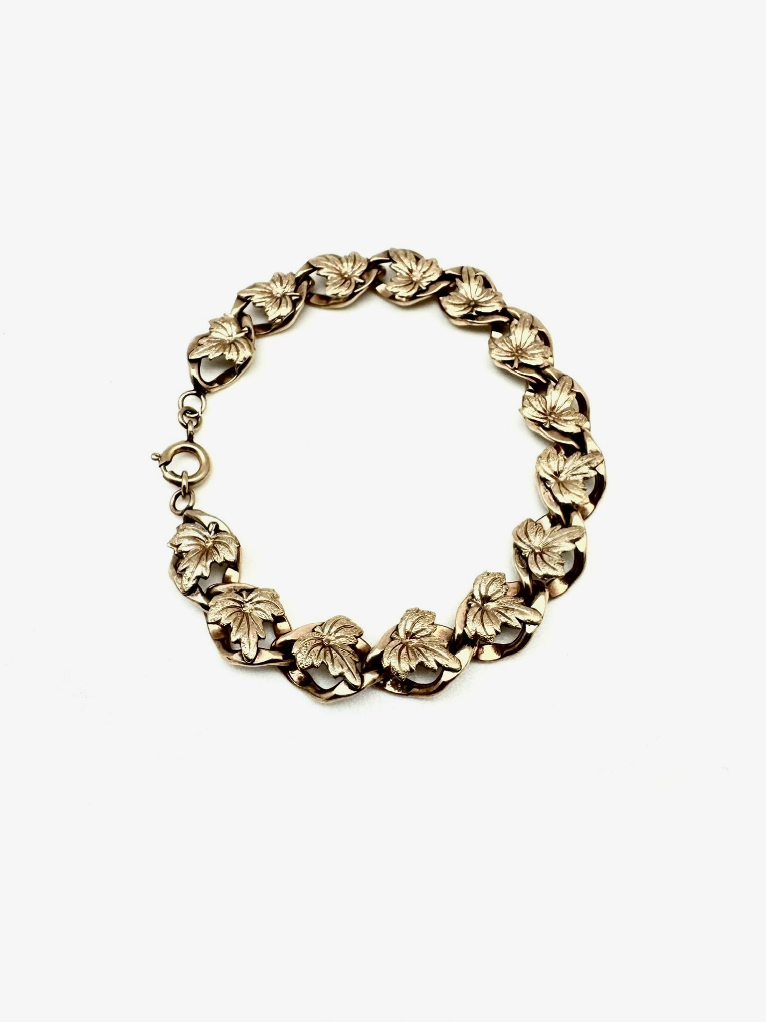 Anjeli Vintage Gold-Fill Leaf Bracelet - Stone Cooper