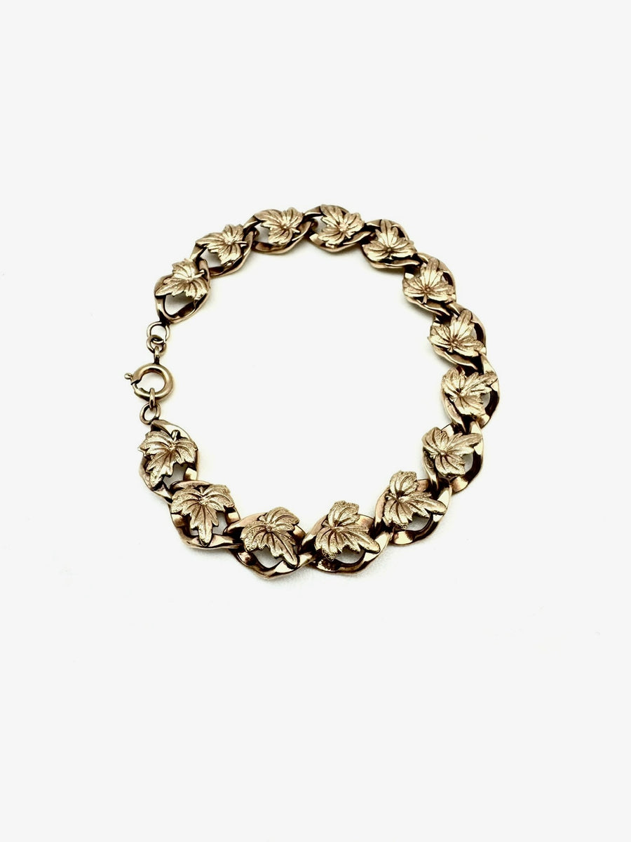 Anjeli Vintage Gold-Fill Leaf Bracelet - Stone Cooper