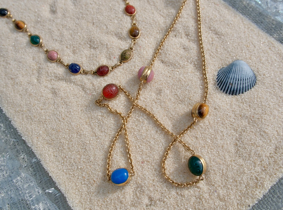 Layla Egyptian Revival Scarab Necklace - Stone Cooper