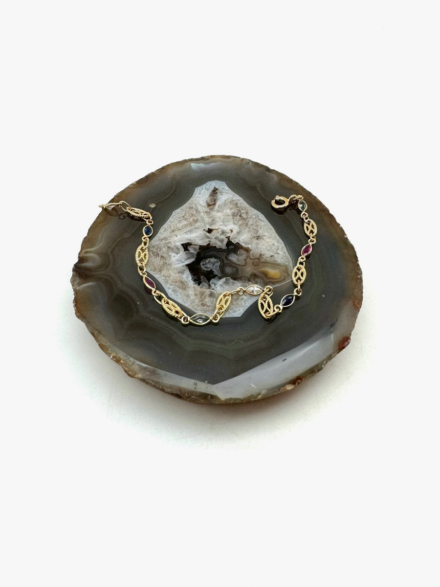 Elsie Vermeil Vintage Gemstone Bracelet - Stone Cooper