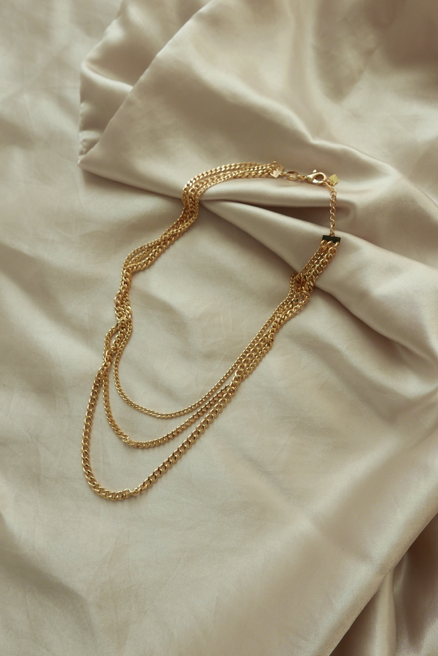 Gold Filled 3-Strand Olivia Necklace - Stone Cooper