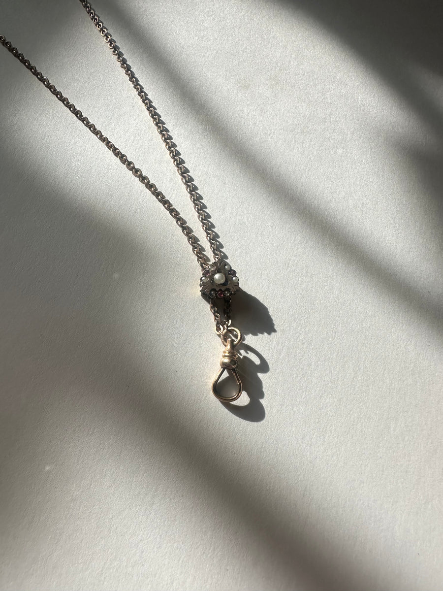 Shiela Seed Pearl, Ruby Slide Necklace - Stone Cooper