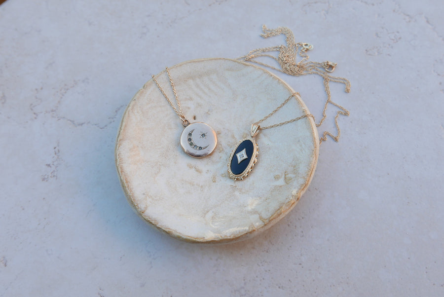 Sigmund Moon Necklace (14K) - Stone Cooper