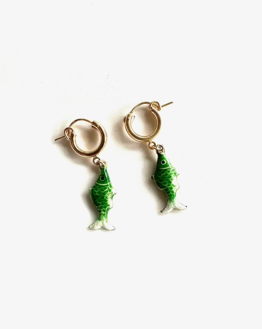 Lucky Vintage Fish Hoops (4 colors) - Stone Cooper
