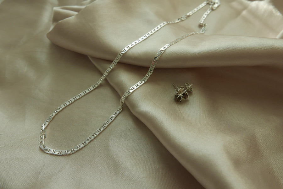 Sylvie Chain & Smoky Quartz Stud Set - Stone Cooper