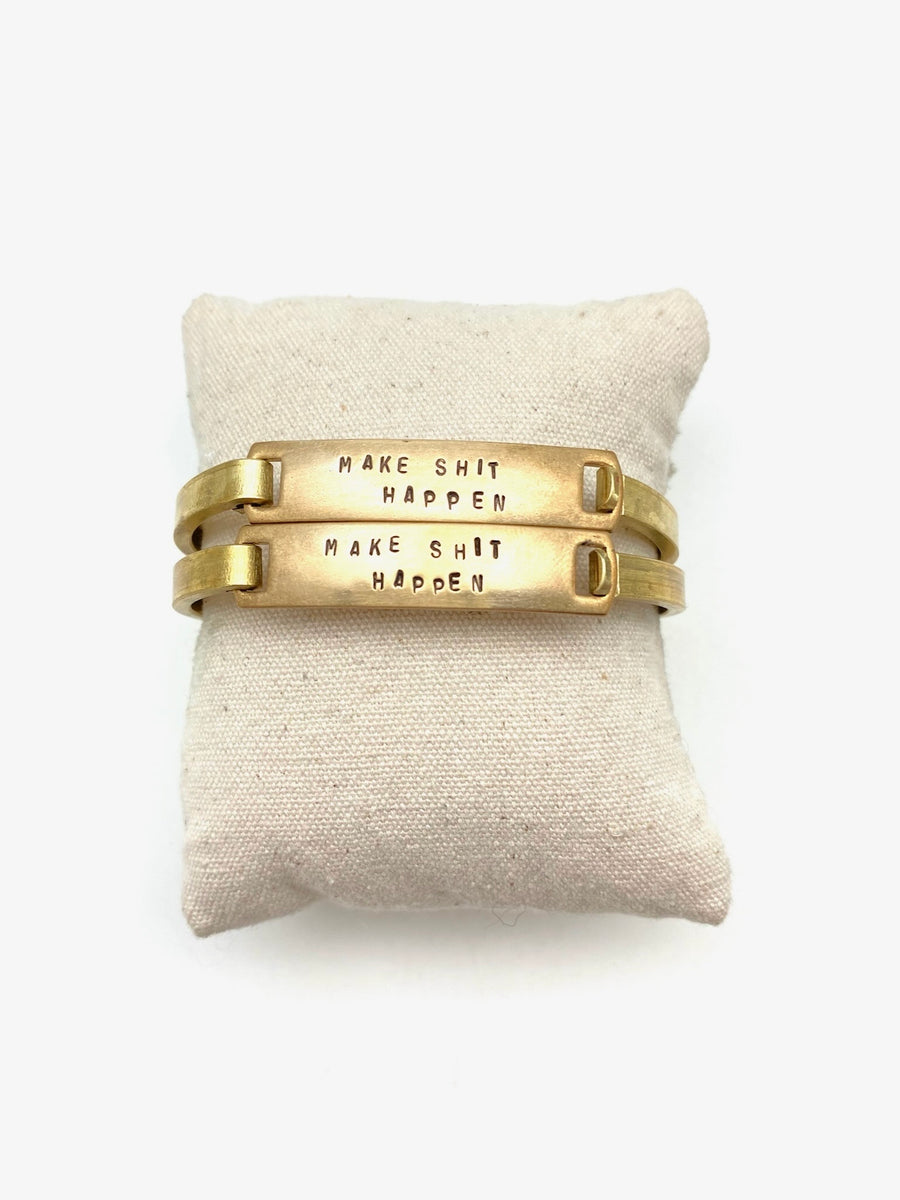 Custom Brass Clip-Cuff - Stone Cooper