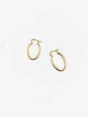Gold Oval Hoops - Stone Cooper