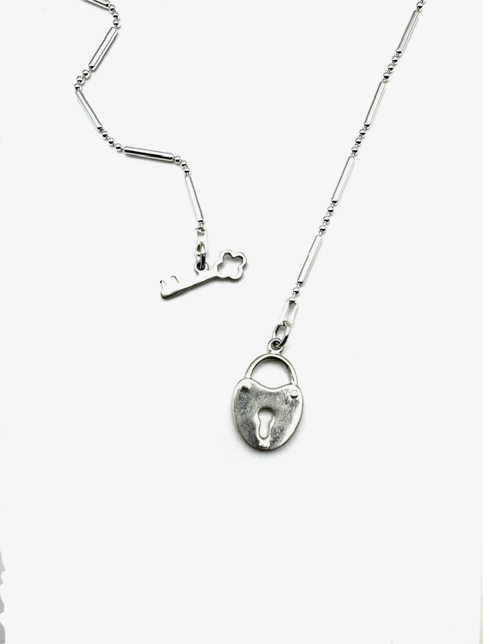 Heart Lock Sterling Silver Toggle Necklace - Stone Cooper