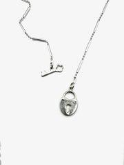 Heart Lock Sterling Silver Toggle Necklace - Stone Cooper