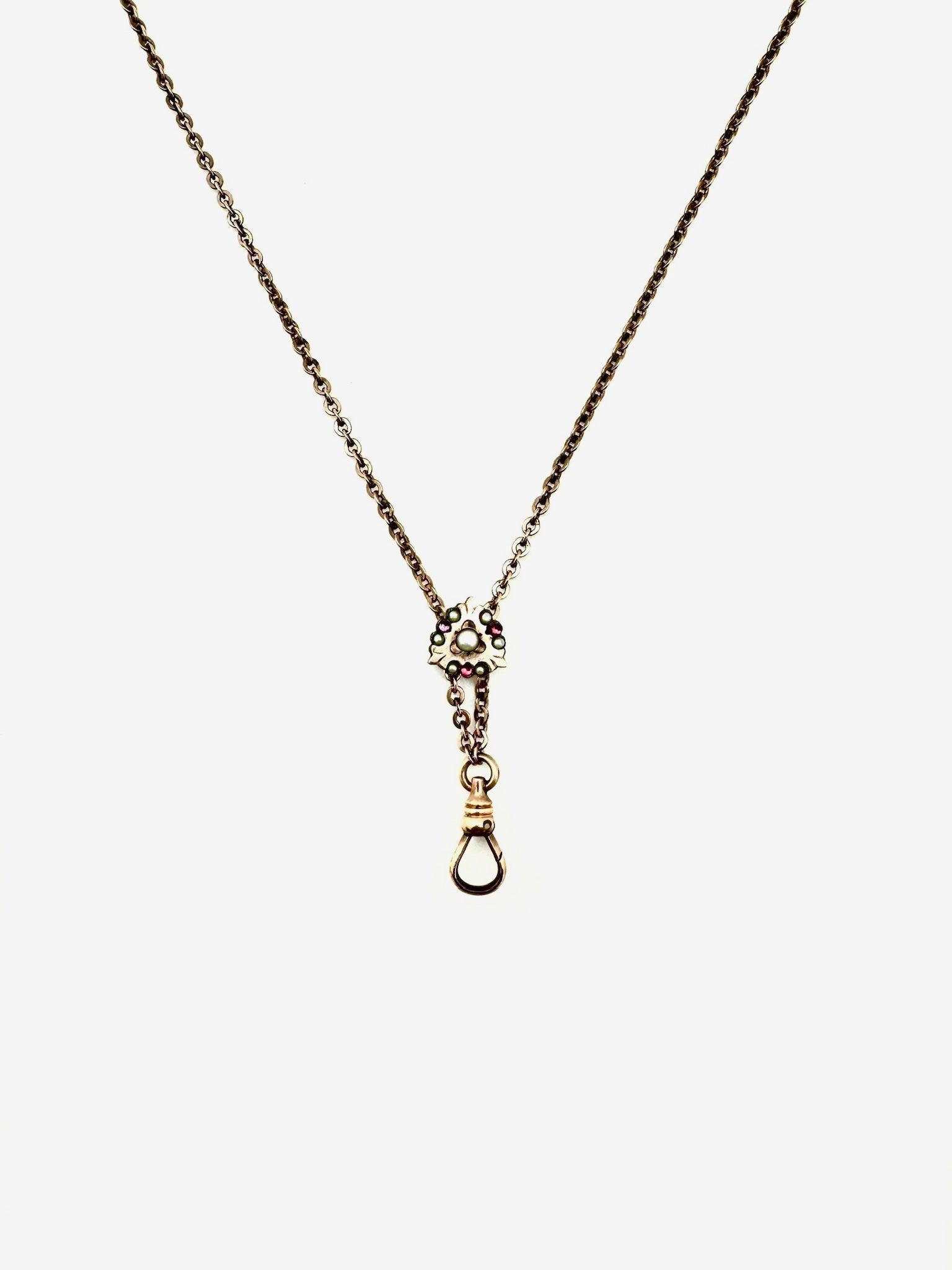 Shiela Seed Pearl, Ruby Slide Necklace - Stone Cooper
