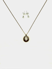Luna Moonstone Necklace + Stud Set - Stone Cooper