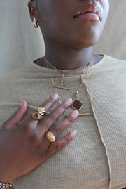 Retro 10K Gold Ridge Ring (8) - Stone Cooper