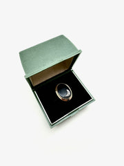 Onyx Diamond Moon Ring 10K (6.5) - Stone Cooper