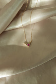 Selma Ruby and Diamond Necklace (14K or .925) - Stone Cooper