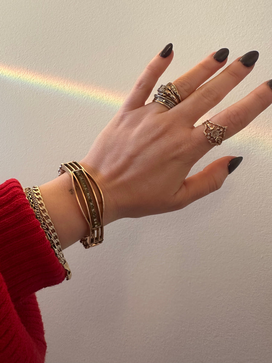 Antique Expansion Bracelet with Gemstones - Stone Cooper