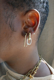 Two-Toned Courtney Huggy Hoops - Stone Cooper