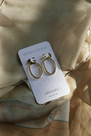 Gold Oval Hoops - Stone Cooper