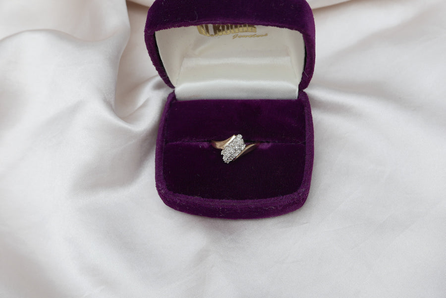 Diamond Cluster 10K Vintage Cocktail Ring (7) - Stone Cooper