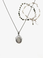 Silver Locket & Bracelets Set - Stone Cooper
