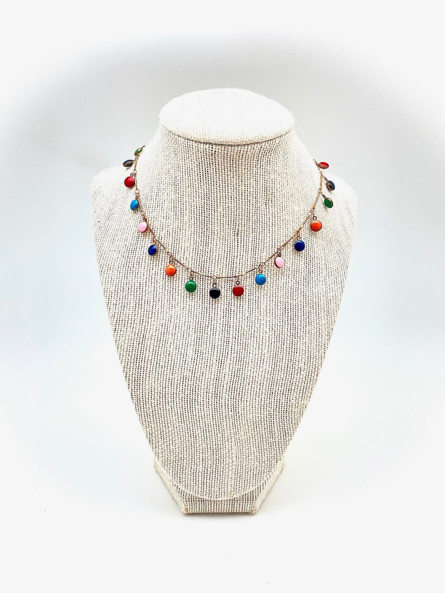 Enameled Fringe Choker - Stone Cooper