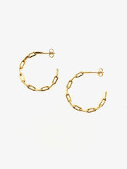 XL Gold-Chain Hoops - Stone Cooper