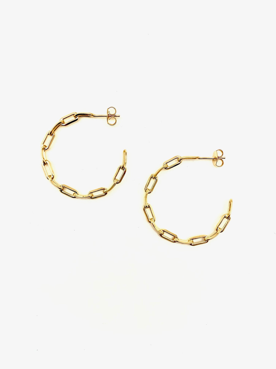 XL Gold-Chain Hoops - Stone Cooper