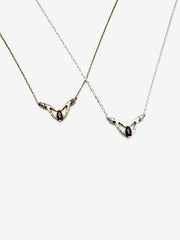 Selma Ruby and Diamond Necklace (14K or .925) - Stone Cooper