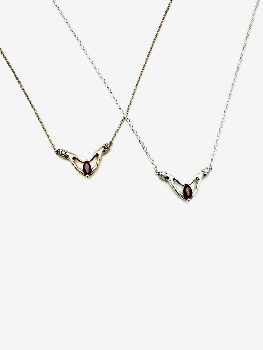 Selma Ruby and Diamond Necklace (14K or .925) - Stone Cooper