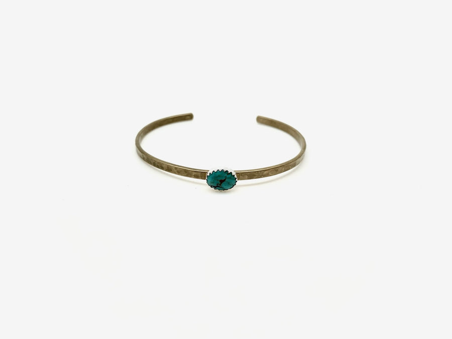 Turquoise Everyday Brass Cuff - Stone Cooper