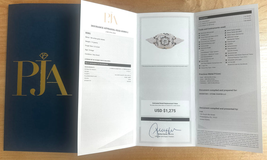 Antique 18K Deco Diamond Engagement Ring (5.5) - Stone Cooper