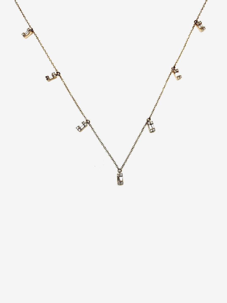 Diamond Baguette Fringe Necklace (14K) - Stone Cooper