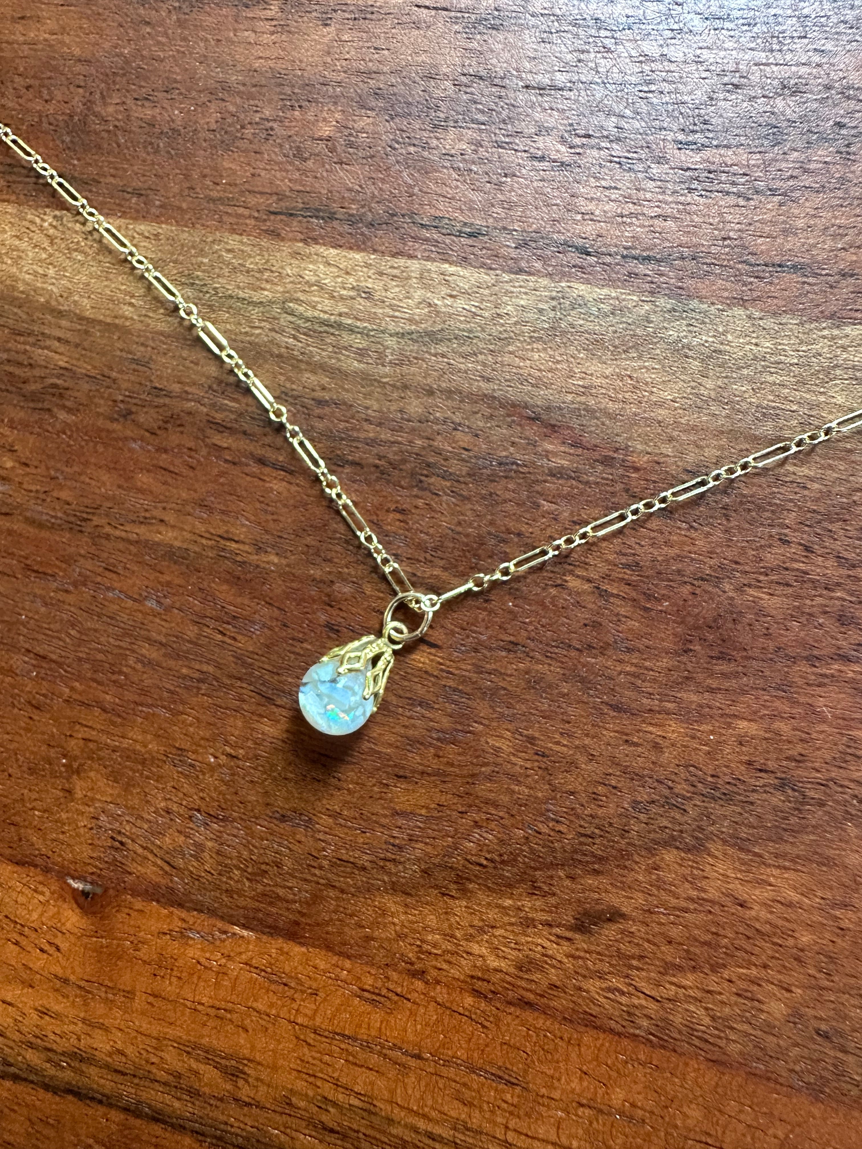 Vintage Opal-in-Oil Orb Charm (12K Gold Filled) - Stone Cooper