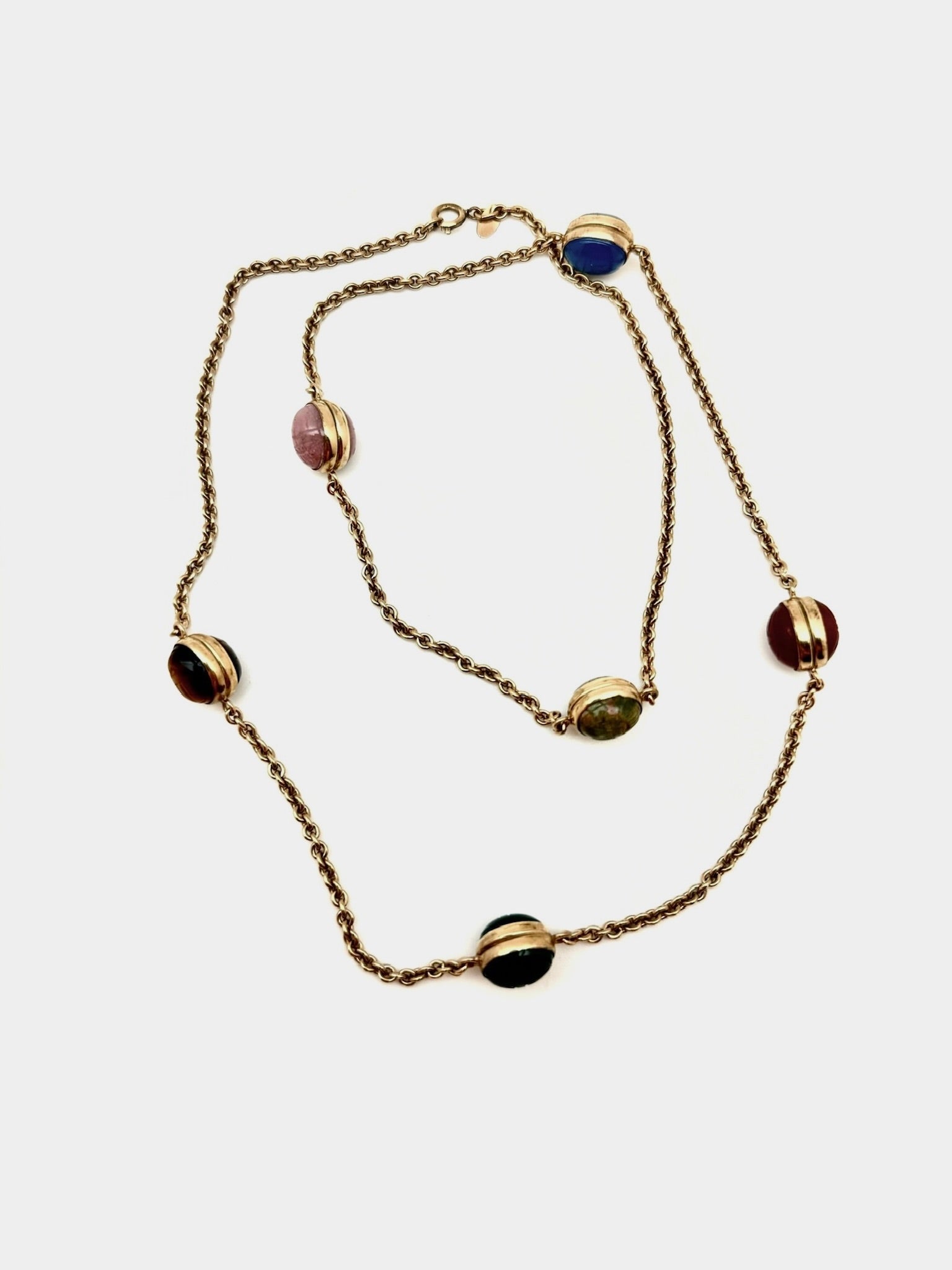 Lore Egyptian Revival 6 Stone Scarab Necklace - Stone Cooper