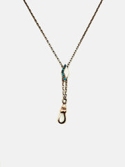 Nina Turquoise Seed Pearl Slide Lorgnette Chain - Stone Cooper