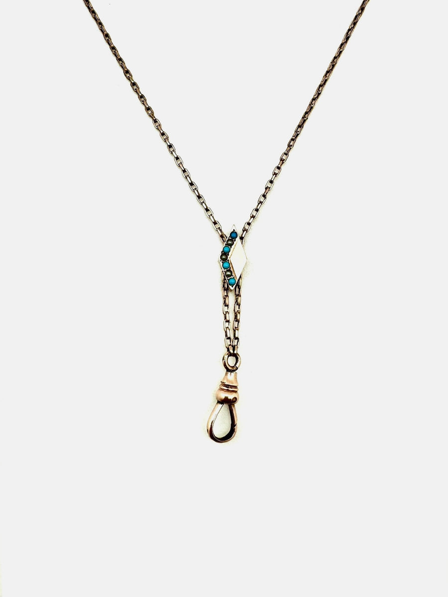 Nina Turquoise Seed Pearl Slide Lorgnette Chain - Stone Cooper