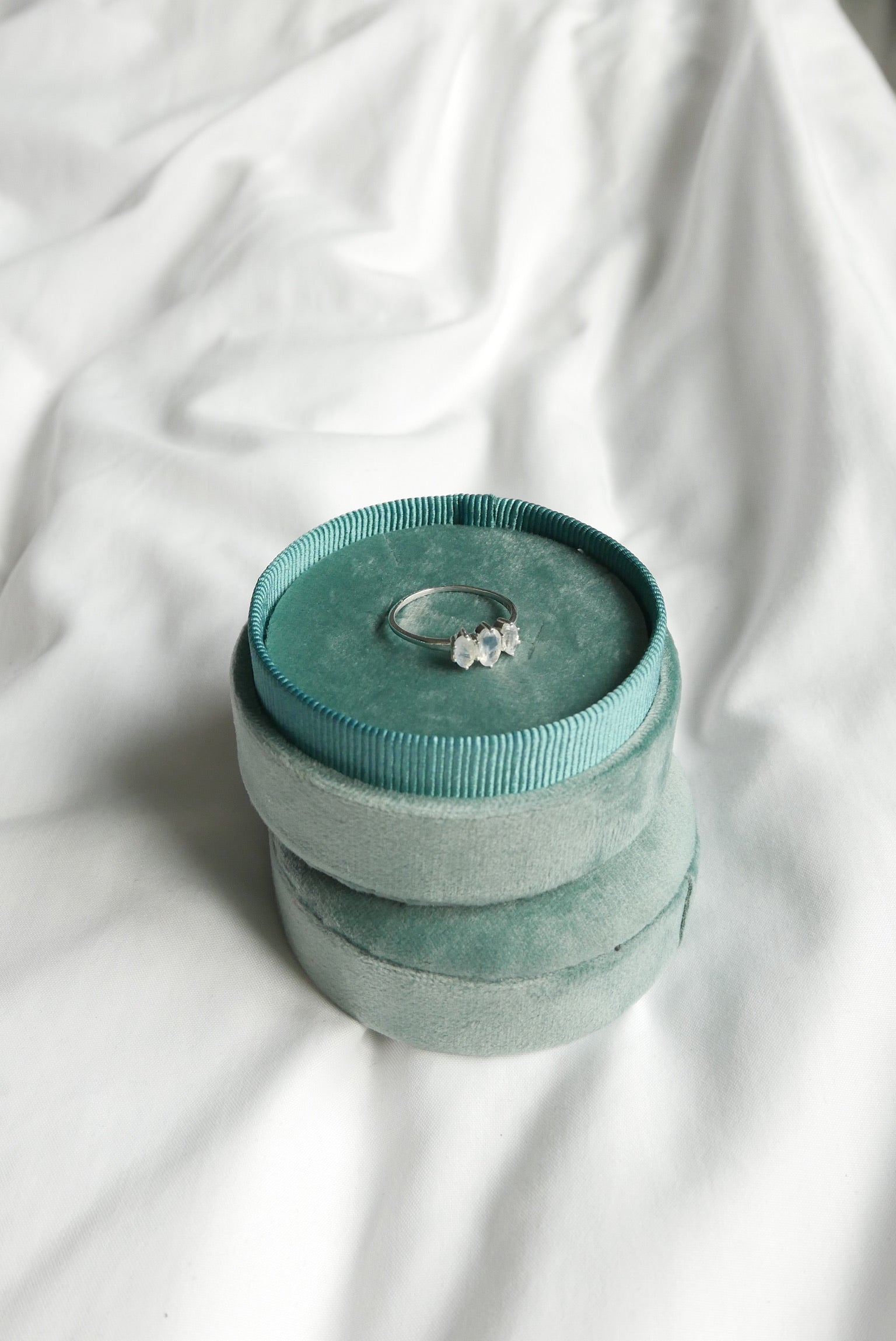 Rainbow Moonstone Tiara Ring - Stone Cooper