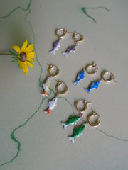 Lucky Vintage Fish Hoops (4 colors) - Stone Cooper