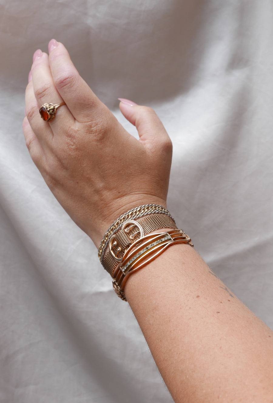 Antique Expansion Bracelet with Gemstones - Stone Cooper