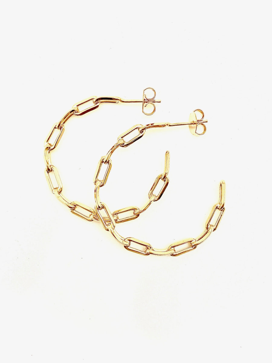 XL Gold-Chain Hoops - Stone Cooper
