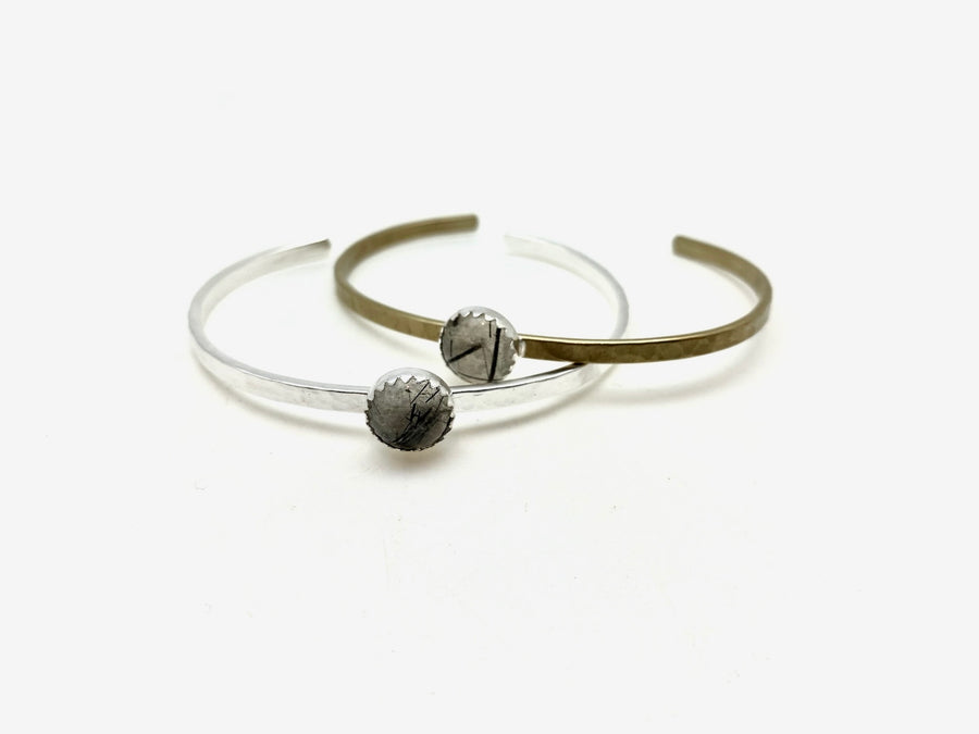 Tourmalated Quartz Everyday Cuff - Stone Cooper