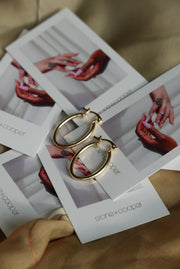 Gold Oval Hoops - Stone Cooper