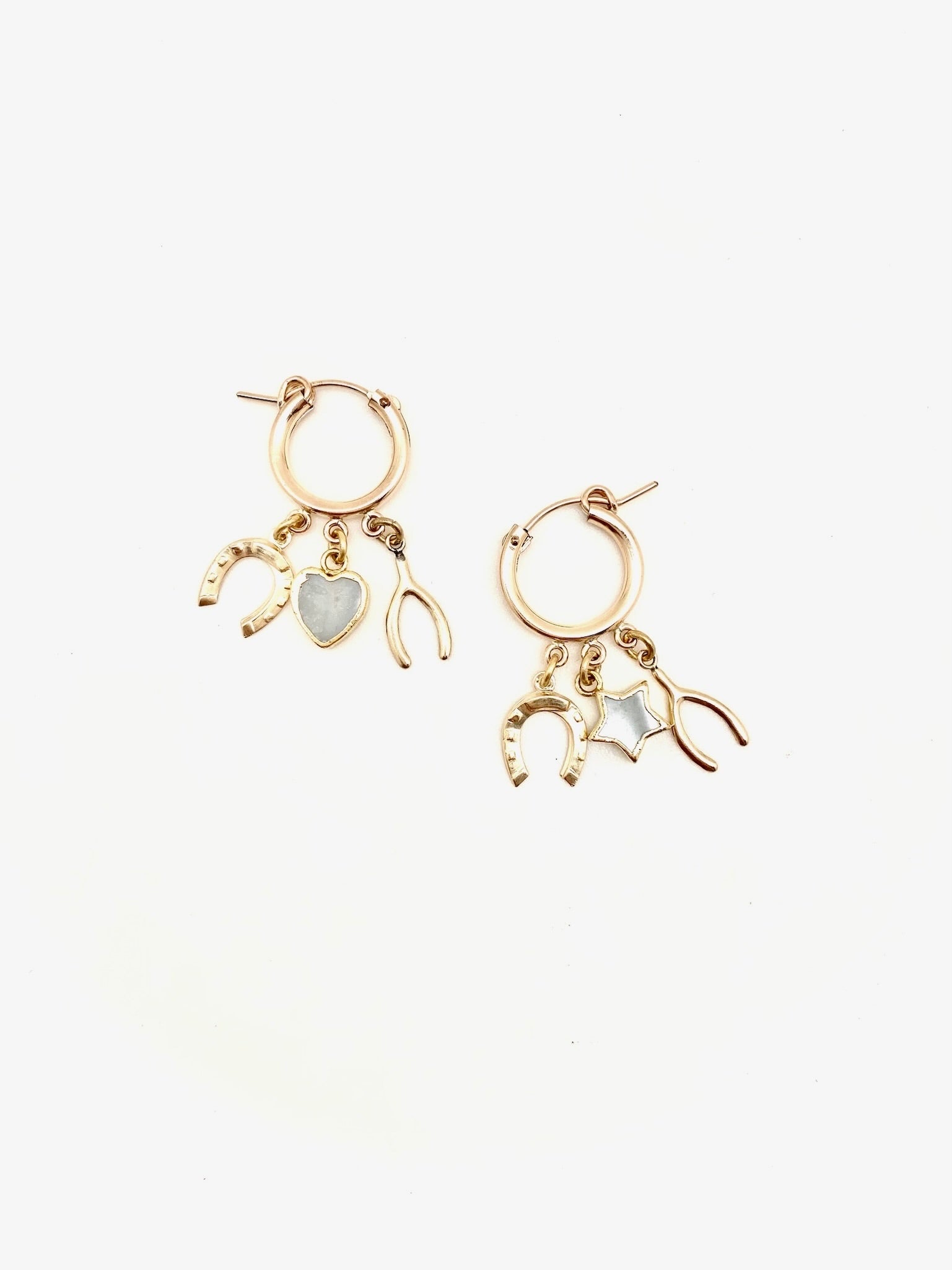 Lucky Charm Mother of Pearl Hoops - Stone Cooper