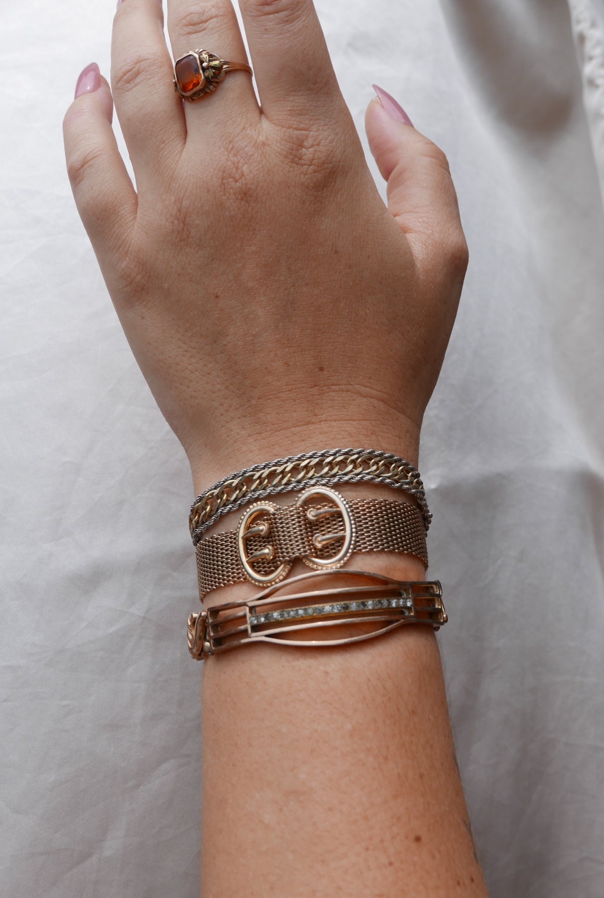 Antique Expansion Bracelet with Gemstones - Stone Cooper