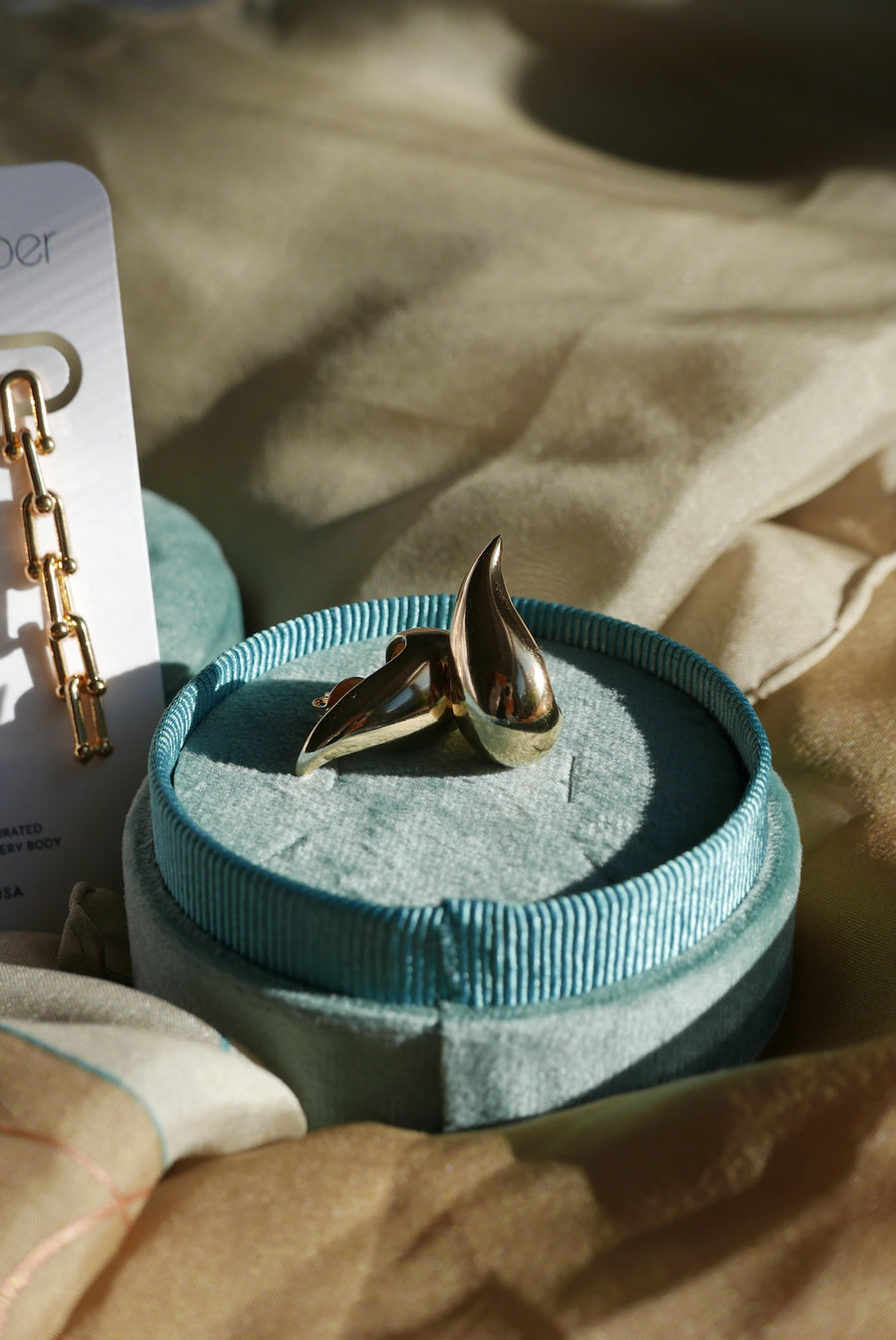 Gold Fluid Earrings - Stone Cooper