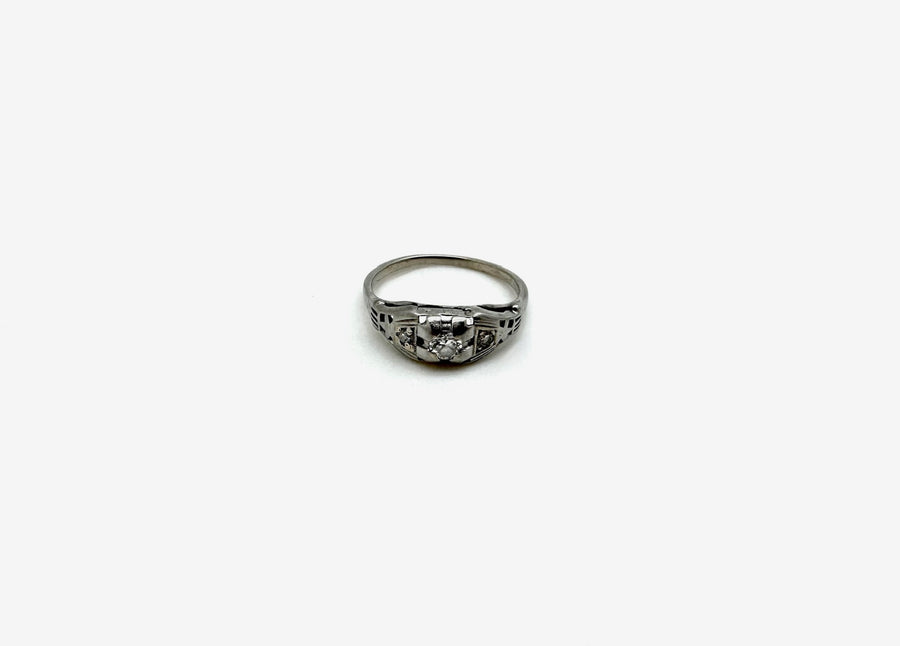 Antique 18K Deco Diamond Star Ring (7.25) - Stone Cooper
