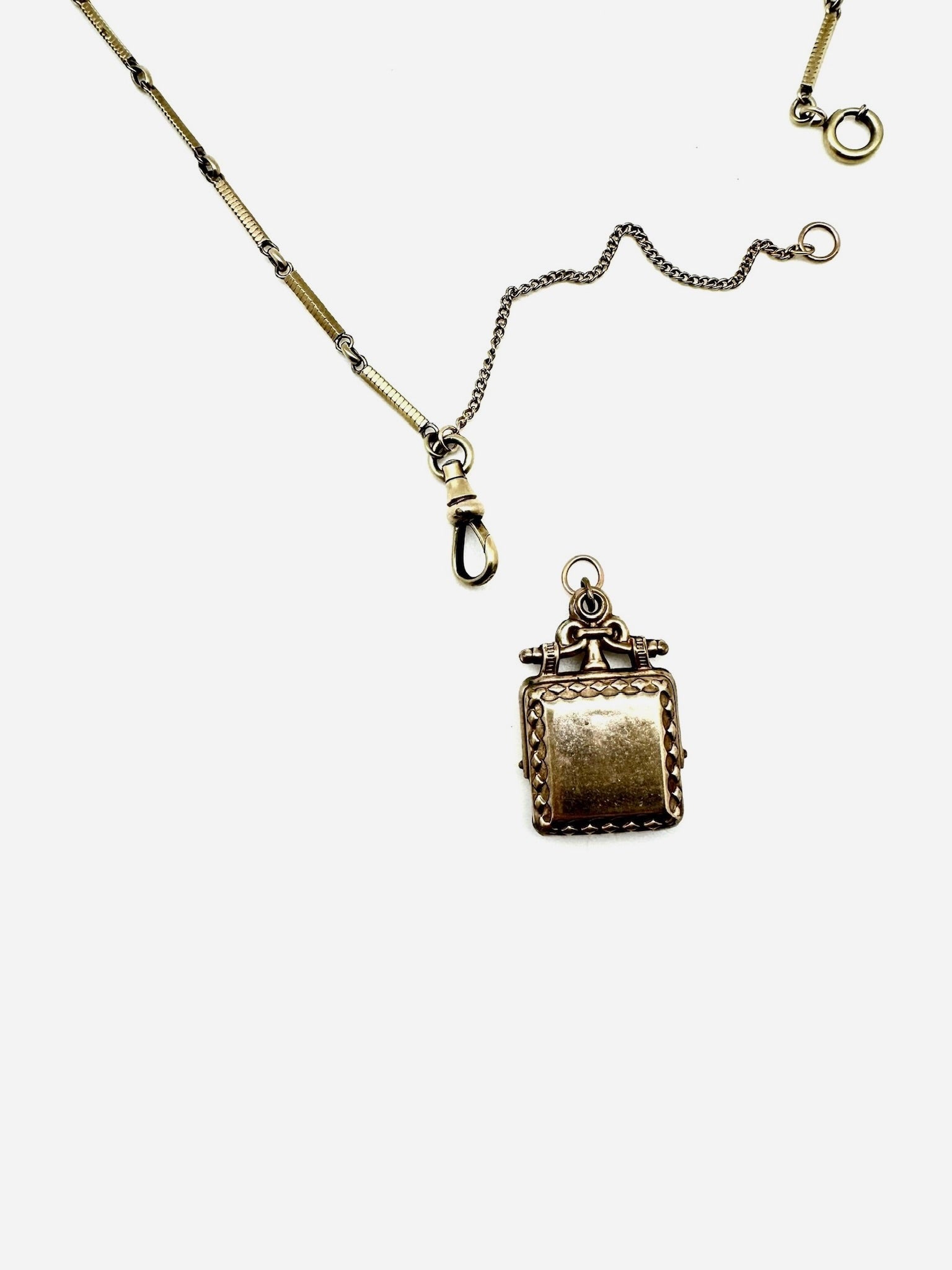 Francine Antique Gold Filled Watchchain Fob Necklace - Stone Cooper