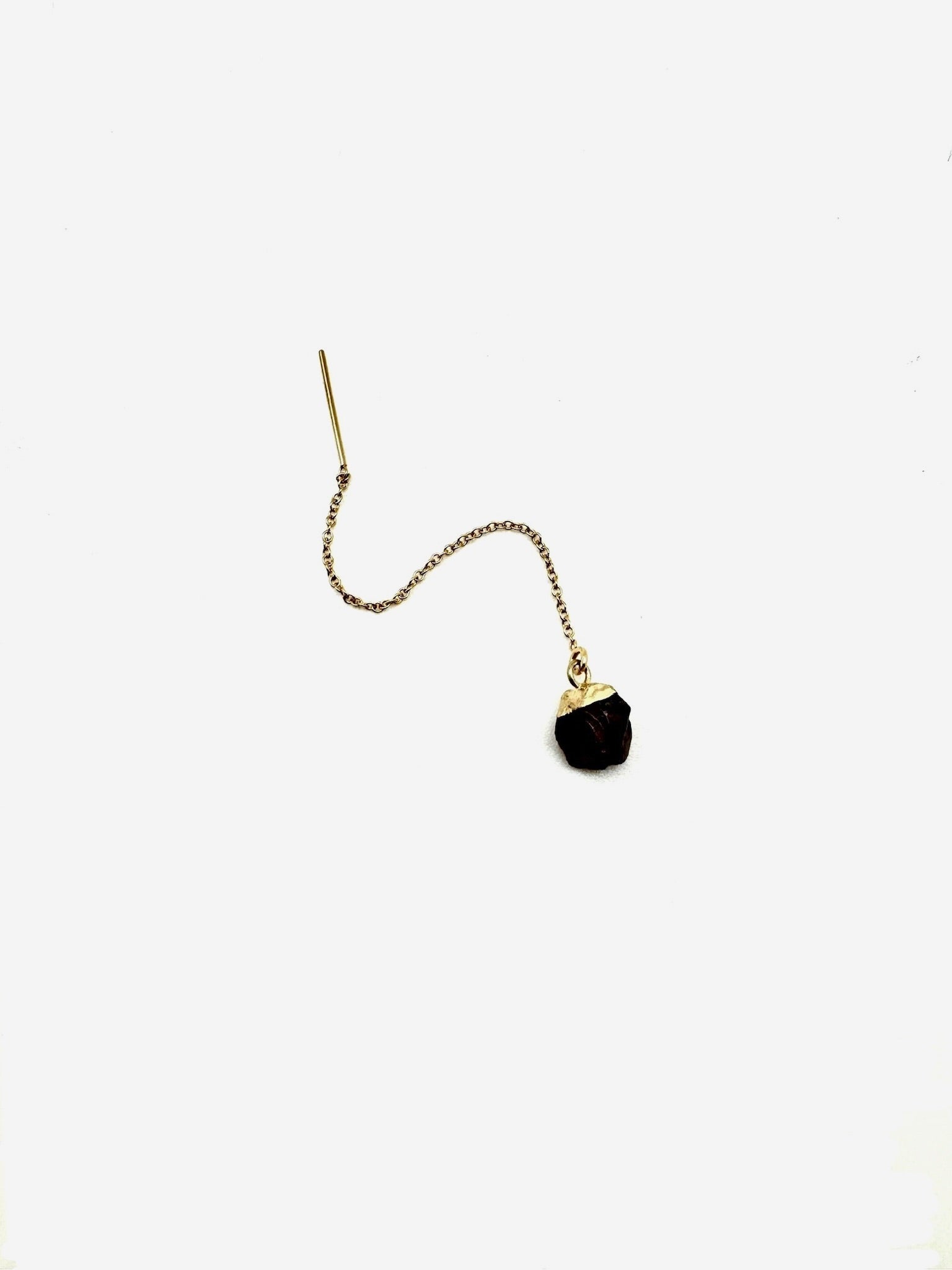 Rough Garnet Ear Threader - Stone Cooper