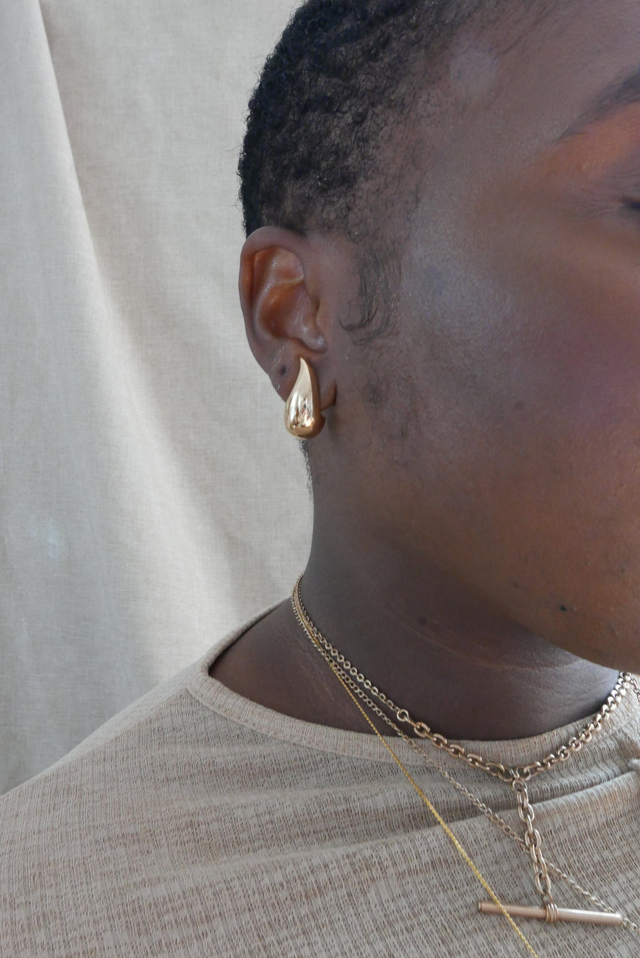 Gold Fluid Earrings - Stone Cooper