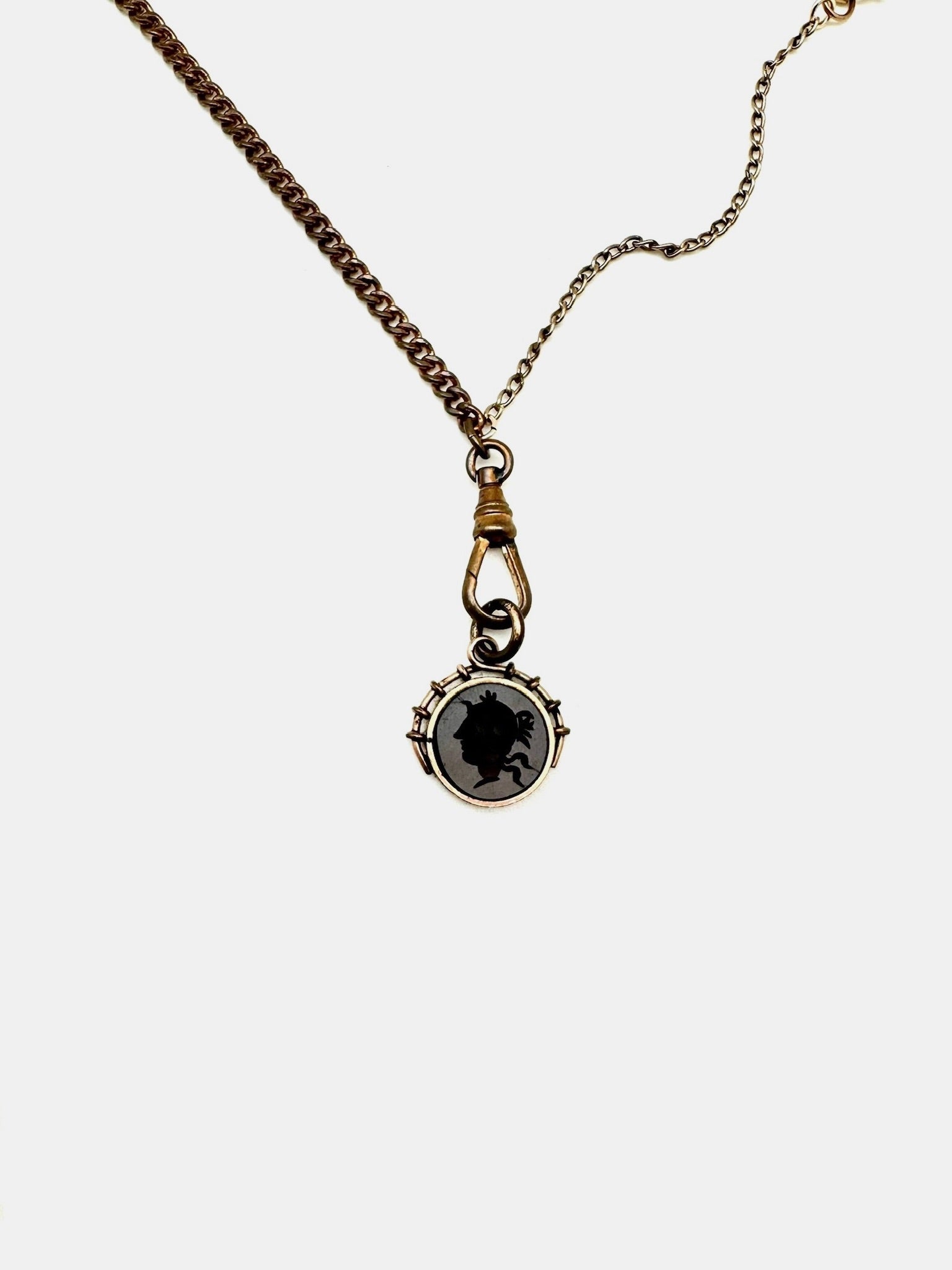 Eleanor Carnelian Intaglio Antique Watch Chain Necklace - Stone Cooper